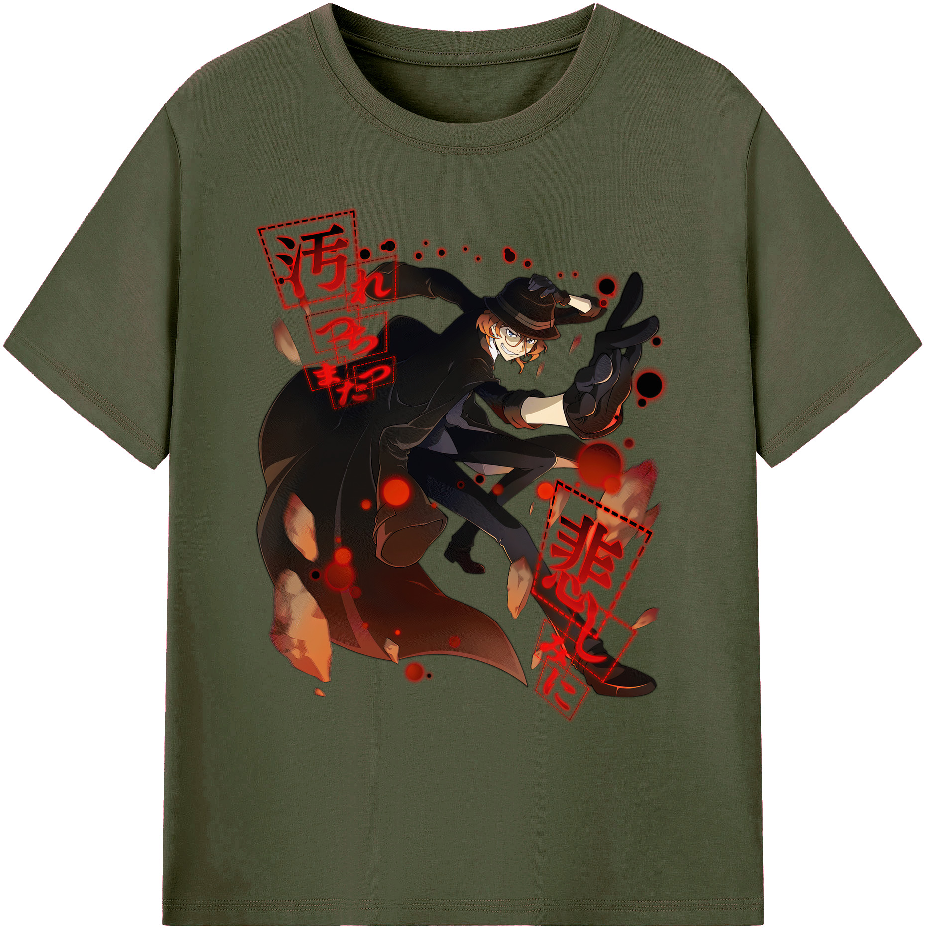 （画像用） 文豪ストレイドッグス Bungo Stray Dogs 綿100％ メンズ半袖Tシャツ｜肌触りやわらか＆通気性